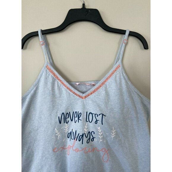 La Vie en Rose Women's Strap Blue Cami Top Size XXL Never Lost Always Ex… - Picture 3 of 9